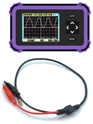QINZITAO Digital Oscilloscope Rechargeable 8.33MSa/s Samplings Rate 1MHz Bandwidth Handheld Signals Generator Oscilloscope