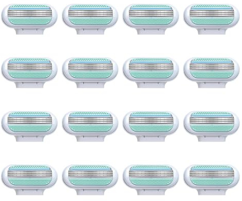 16 Stück Rasierklingen Damen für Venus, Ersatzklingen Damenrasierer, Smooth 3 Fach Klingen Rasierklingen für Empfindliche Haut, Lang anhaltende Schärfe, Sanfte Rasur für Perfekte Rasur