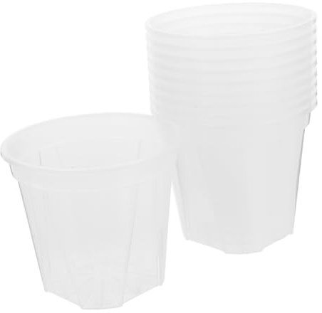 TOYANDONA 10piezas Macetas Transparentes para Orquídeas Jardinera con Drenaje Unidades