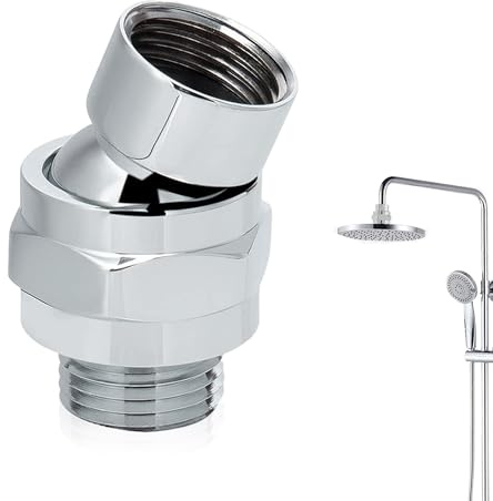 360° Universal Shower Hose Connector Shower Head Extension Shower Head Adapter Adjustable Shower Head Swivel Ball Adapter Hand Held Rain Shower Heads Extension Component