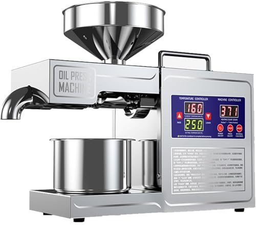 Macchina Per Estrazione Di Olio A Olio Caldo/Freddo, Estrattore Oli Essenziali Professionale - Macchina Per Spremitura Automatica Dell'Olio 820w, Acciaio Inox Per Cucina Commerciale/Domestica