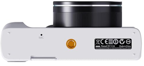 Jectse 4K Digital Camera with 180 Degree Flip Screen for Photography Vlog Camera, USB Cable, and Storage Bag for Beginners (White)