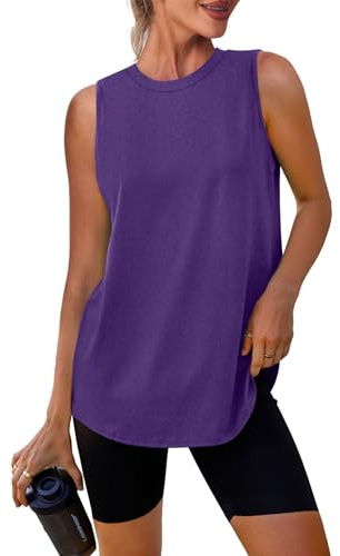 XIEERDUO Gym Tops for Women UK Lightweight Workout Vest Tops Loose Fit Sleeveless Shirts Women for Athletic Running Tennis Yoga