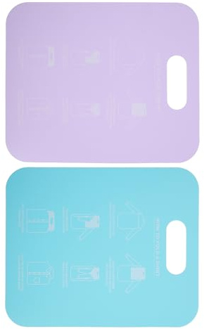 CLISPEED Lot de 2 Planches à Linge Pliables en Plastique Planches de Pliage pour Vêtements Adultes Couleurs Bleu Clair et Violet Outil Compact pour Organisation de Tiroirs et Pliage