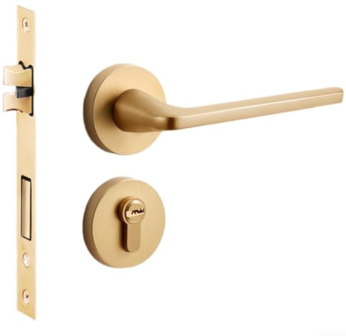 Serratura magnetica moderna in lega di zinco, meccanismo silenzioso, per interni della camera da letto, porta in legno con costruzione resistente (C)
