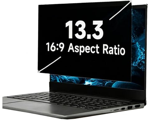 LINGDSWULING Filtre Confidentialité 14 Pouces Filtre Ecran Ordinateur Confidentialité Portable Compatible avec HP/Dell/Acer/Lenovo/Thinkpad/Envy/Xps Blocage des UV(13.3inch/29.4x16.5 cm)