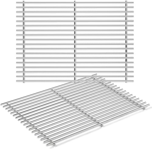 Nordic Bbq Store Set med 2 rostfria grillgaller för Napoleon LEX 485 & BILEX 485 grillar, SS304 matklassade stavar, ersättning matlagningsgallerdelar, rostbeständiga, 45 x 33 cm vardera