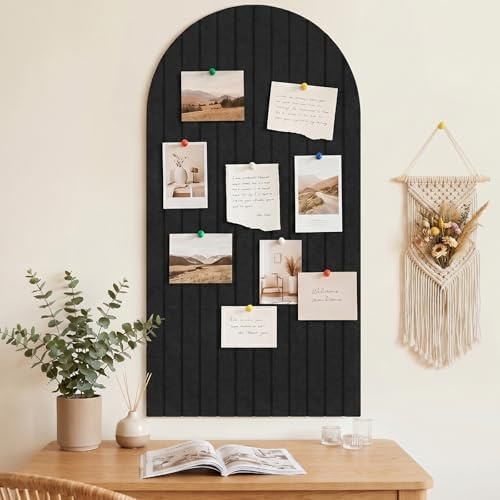 120 x 60 cm Filz-Pinnwand, selbstklebend, 3er-Pack Kork-Alternative, 0,9 cm dick, Fotowand, Pinnwand, Memoboard mit 30 Pinnadeln für Büro, Küche, Zuhause, Schwarz