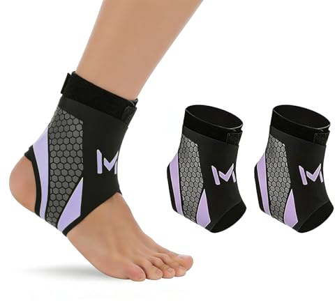 Tobillera para Esguince, 2pcs Soporte Elástico de Tobillo en Nylon Transpirable con Doble Banda Ajustable, Tobillera Deportiva para Correr, Fútbol, Fitness, Senderismo