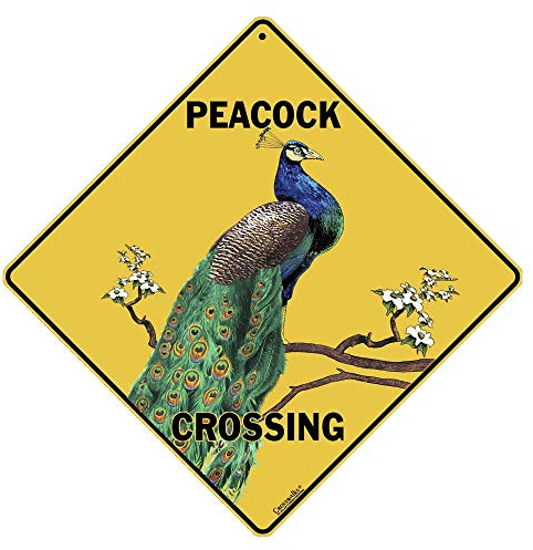 CROSSWALKS Peacock Crossing 12 X 12 Aluminum Sign (X218)