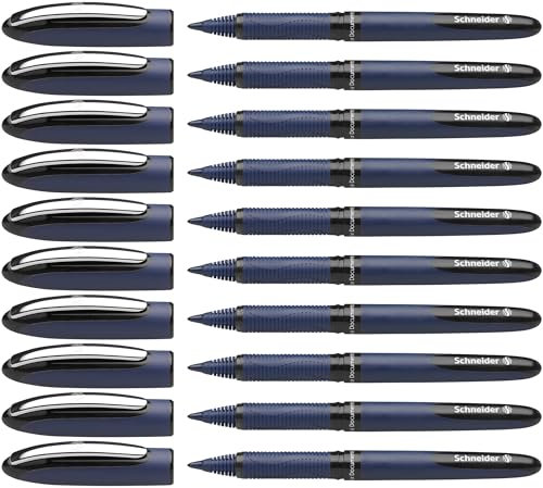 Schneider 183001 One Business Tintenroller (Dokumentenecht mit 0,6 mm Strichstärke, Made in Germany) 10er Pack, schwarz