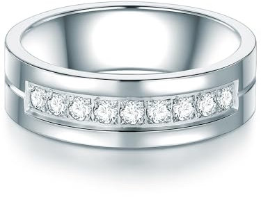 Trésor 1934 Trilani Damen-Ring Edelstahl Zirkonia weiß Brillantschliff - Zirkonia-Memoirering Verlobungsring Zirkonia Brillantschliff Edelstahl-Verlobungsring