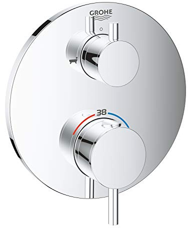 Grohe Atrio Thermostat-Wannenbatterie mit integrierter 2-Wege-Umstellung chrom 24138003
