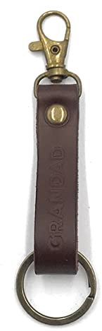 Stands Out, Supplying Outstanding Gifts Dylan Name Mens Personalised Brown Leather Strap Keyring With Carabiner