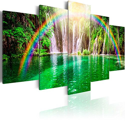 B&D XXL - Akustikbild 225x112 cm Bilder mit Akustikschaumstoff Hochleistungsschallabsorber Schallschutz Leinwandbild XXL 5 tlg Wandbild c-A-0071-b-o