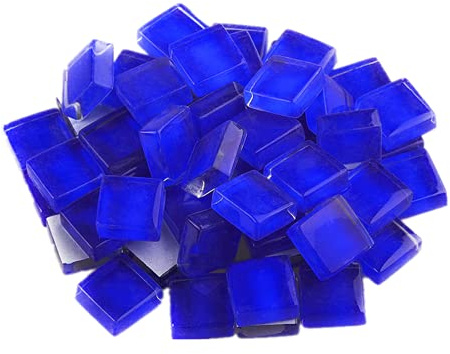 200g Mosaiksteine Glassteine,1x1cm Glasmosaik Bulk-Quadrat Mosaikfliesen Glasfliesen,Mosaik Steine Glasstücke für Basteln, Haus Deko(Königsblau)