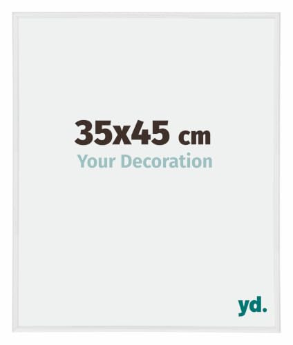 yd. Cornice 35x45 cm Bianco Lucente - Cornice in Plastica Annecy | Your Decoration, Vetro acrilico antiriflesso, Montaggio a parete, Adatta per foto, poster o puzzle, Made in Holland
