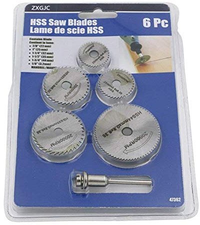 Trennscheiben für Rotary Werkzeuge Zubehör,6 PCS Metall Kreissägeblatt Sägeblatt Dremel Zubehoer Trennscheiben Kreissägestahlklingen für Dremel Bohrer Holz Glas Stein Dorn