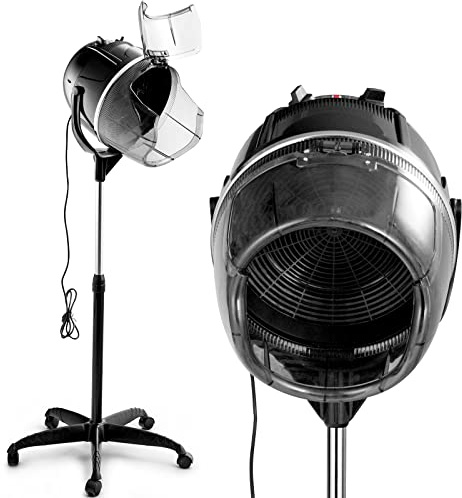 Multigot Portable Salon Hairdryer, Professional Stand Hair Dryer Hood with Adjustable Height, Timer and Temperature Control, Hairdresser Styling Salon Equipment (Black)