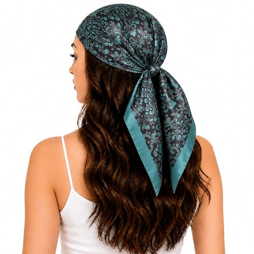 FAIRYGATE Seidentuch Damen Seide Gefühl Halstuch Bandana Schal Kopftuch Seidenschal Gemütliche 70cm 29005