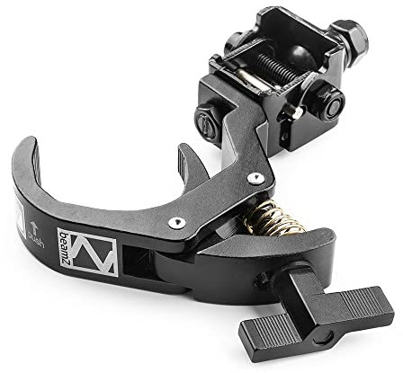 BeamZ BC50B-150F Foldable Quick Trigger Lighting Clamp 50kg Load, Aluminium Stage and DJ Truss Clamps, Black, Fits 35-60mm Pipes, M10 Thread Bolt