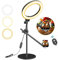 LUXSURE 10 Ring Light with Tripod Stand & Phone Holder, Overhead Phone Mount with Light, Desk Tripod Adjustable Shooting Arm for Makeup/Selfie/Live Stream/Video Recording