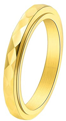 KnBoB Ring 3MM Titan Damen Geometrisch Spinner Ring