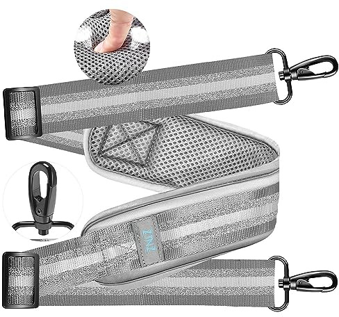 ZINZ Ultra Tjock axelrem,med fast pad 76 universal väskrem, med andningsbar kudde och dubbla balanserade justerbara spännen, för bärbar datorväska Messenger Bag Crossbody etc,Grå Silver Jacquard
