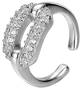PHENIOTACE® Damen Ear Cuff Silber 925 (1 Stück) Ohrklemme mit Zirkonia Stein für Frauen Mädchen