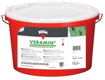 Keim Veramin Silikatfarbe Fassadenfarbe altweiß 9870 Größe 2,5 Liter