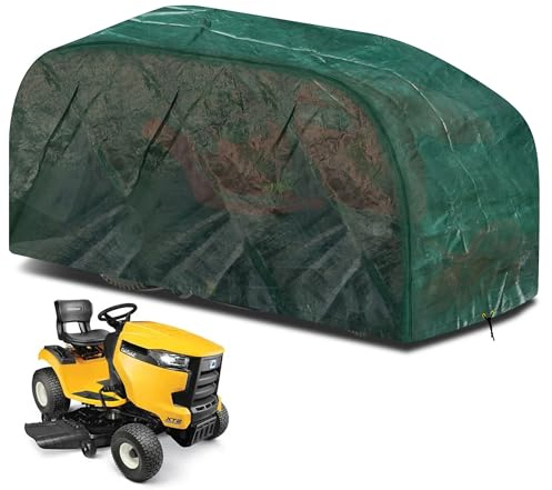 RICHIE Copertura per tosaerba con cordoncino di orlo regolabile, impermeabile, antivento, anti-UV, in robusto tessuto PE Oxford resistente agli strappi per tosaerba a passo posteriore (110x165x103cm