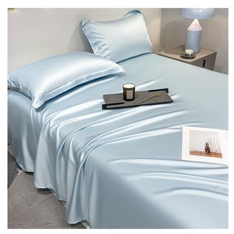 RUZGAR Tencel Bettlaken ohne Gummizug 100% Eukalyptus-Lyocell Betttuch Laken Leintuch ohne Gummi für heiße Schläfer Weicher als Baumwolle Kühlend (Color : Blue, Size : 180x230cm)