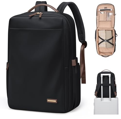 GOLF QUALITY Rucksack Damen, Taagesrucksäcke Herren, Laptop Rucksack Wasserdicht, Schultasche Klein Backpack Women Elegant Casual Daypack, Aebeitsrucksack 17.3 Zoll für Lehrer Urlaub Schwarz