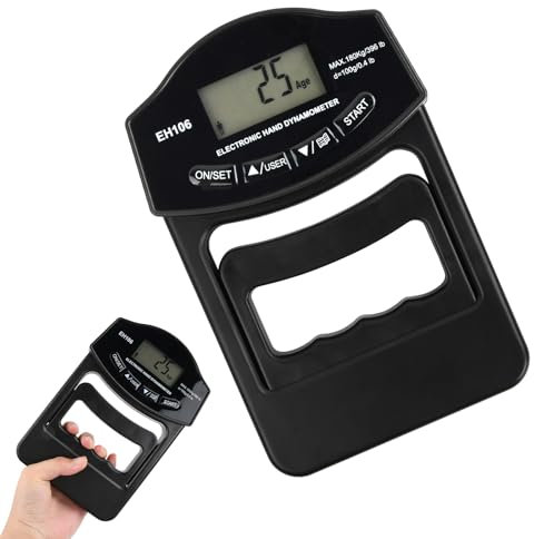 Griffkraft Messgerät Hand Dynamometer Kraftmesser Grip Strength Tester Handkraftmesser Handkraftmessgerät für Sport, Fitness