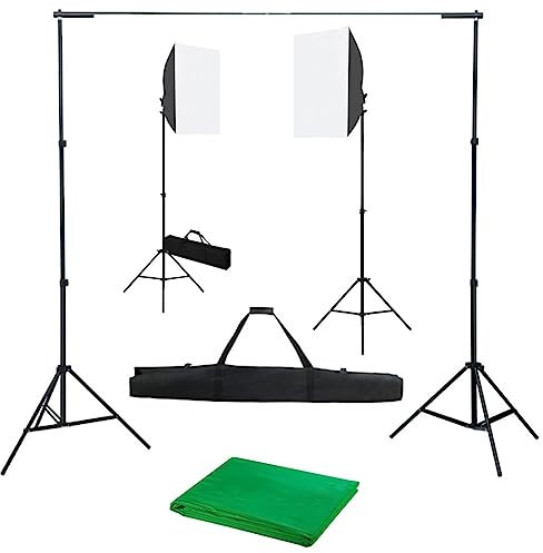 INLIFE Kit de Studio Photo avec bo?tes à lumière et Toile de fondAppareils Photo,Photographie,éclairage & Studio,Lampes Studio & flashs-19.8 lb-Noir-1745