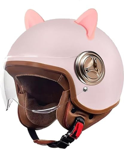 Casco moto per bambini, Casco scooter, Casco aperto con visiera parasole, Casco scooter per ragazze, Casco ciclomotore per ragazzi, 54-61 cm, per bambini 5-12 anni A,54-61CM