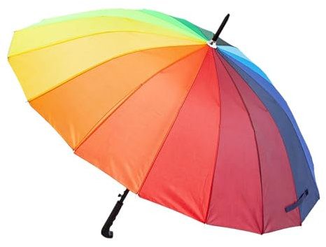 Baoblaze Stockschirm Regenbogenschirm Wasserdicht Übergroßer automatisch öffnender Regenschirm