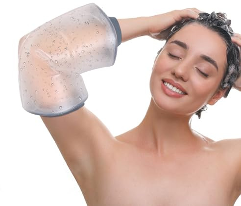 COMFYTHERA Housse imperméable pour plâtre de douche, plaie, bain adulte, sac de douche étanche pour chirurgie bras, coude, bandage, plaie, coude, réutilisable et durable