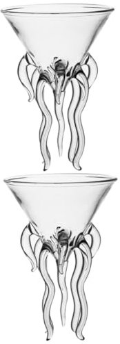 Alipis 2pcs Creative Cocktail Glass Unique Design for Mojitos Martinis Juices Stylish High Foot Glassware for Parties Home Decor Safe Material