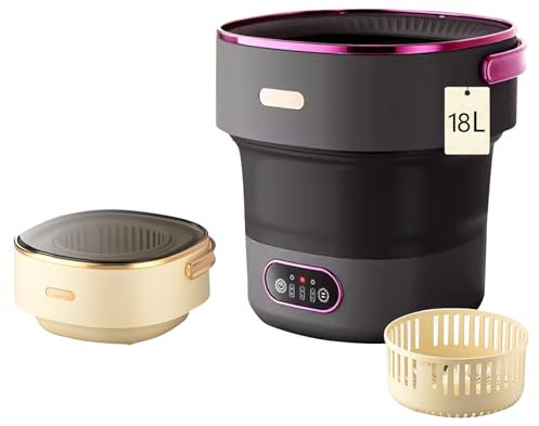 FSADYANG Petite Machine a Laver, Mini Lave Linge, Lave Linge Portable, Pliable, avec Une Capacité de 18 L, Elle Peut Nettoyer en Profondeur Les sous-vêtements et Convient aux Appartements(Black)