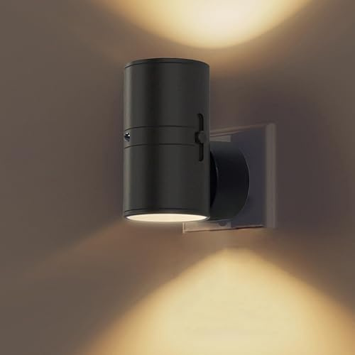 Decovasse Dimmbare Nachtlicht, LED Steckdose Mit Dämmerungssensor, Moderne Nachttischlampe Mit Oberen Und Unteren Beleuchtung für Schlafzimmer Flur (Warm)
