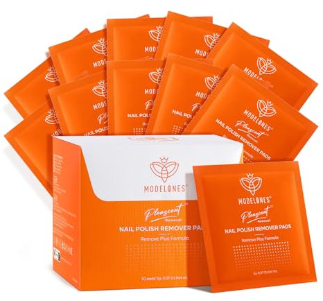 Modelones Dissolvant Pour Ongles 50 Lingettes, Cleaner Degraissant Lingettes Cleaner Ongles Degraissant avec Parfum de Citron et Glycérine, Dissolvant Portatif pour Les Voyages et La Maison