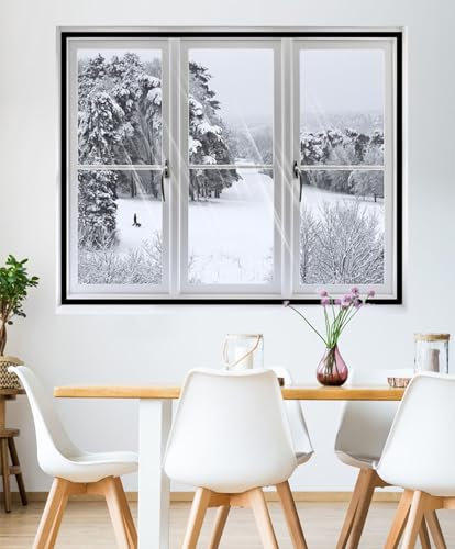 Thermique Isolation Phonique Rideau,Film Fenetre Isolant, Film d'isolation fenêtre pour Vitres Protection intérieur résistant à la chaleur Essentiel d'hiver (200x220cm)