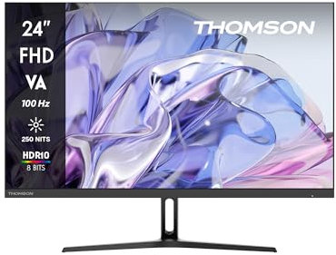 Thomson Monitor Business 24 pollici Full HD, frequenza di aggiornamento 100Hz, pannello VA, contrasto 4000:1, HDMI, Low Blue Light, nero, M24FB2Y14