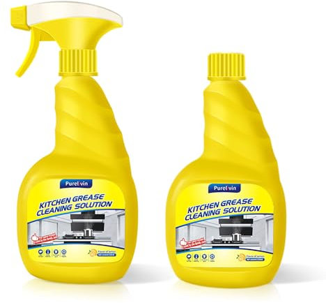 Purelivdea Sgrassatore,Ccandeggina Delicata,Sgrassatore Cucina,Detergente Per Cucina,Potente Detergente Per Cappa E Piano Cottura Domestico,500 Ml,Per Forno,Piano Cottura,Piastrelle,Ecc (2)