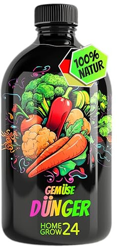 Homegrow24 Gemüse Dünger, Dünger für alle Gemüsepflanzen, 500 ml, Vitalstoffkomplex mit effektiven Mikroorganismen und organischer Pflanzenkohle, 100% Natürlich, für üppiges Wachstum