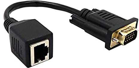 Asyduey Adaptateur VGA vers RJ45 Câble RéSeau vers Connecteur de Câble RéSeau VGA Connecteur de Moniteur vers Câble RéSeau Prolongateur VGA