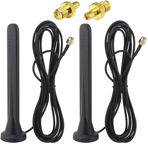 Kaunosta 5G LTE Antenna 4G Signal Booster External Omnidirectional Network Antenna SMA TS9 Connector 15Dbi Magnetic Base Antenna with 3M Cable for 3G/4G/5G/GSM/GPRS Router IoT Gateway Smart Home 2Pcs