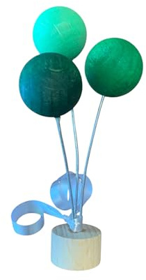 Stecker Geburtstagsstecker Luftballonstecker Mint-Grün-Dunkel Grün Geburtstagsring // Geburtstagsspirale Geburtstag // Luftballon aus Holz zur Dekoration Deko (Mint Grün Dunkel Grün)