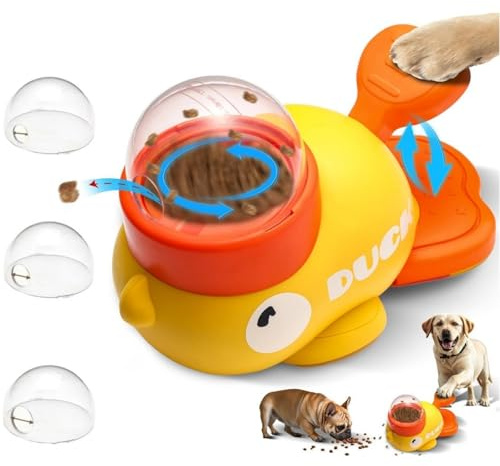 yikkiykk Gioco Dispenser Cibo per Cani, Giocattolo Interattivo a Forma di Anatra, Distributore di Crocchette per Cani, Giochi di Intelligenza Cane ，Giocattolo interattivo per Cani,